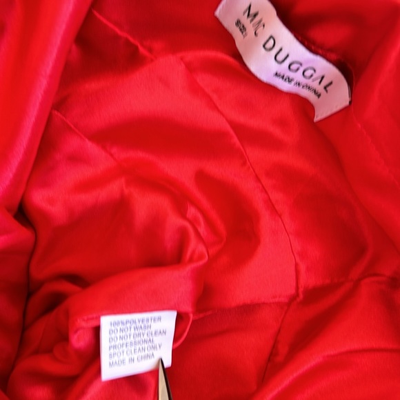 Mac Duggal Red Flowy One Sleeve Chiffon Gown Maxi Dress NWT 0 - Picture 10 of 12